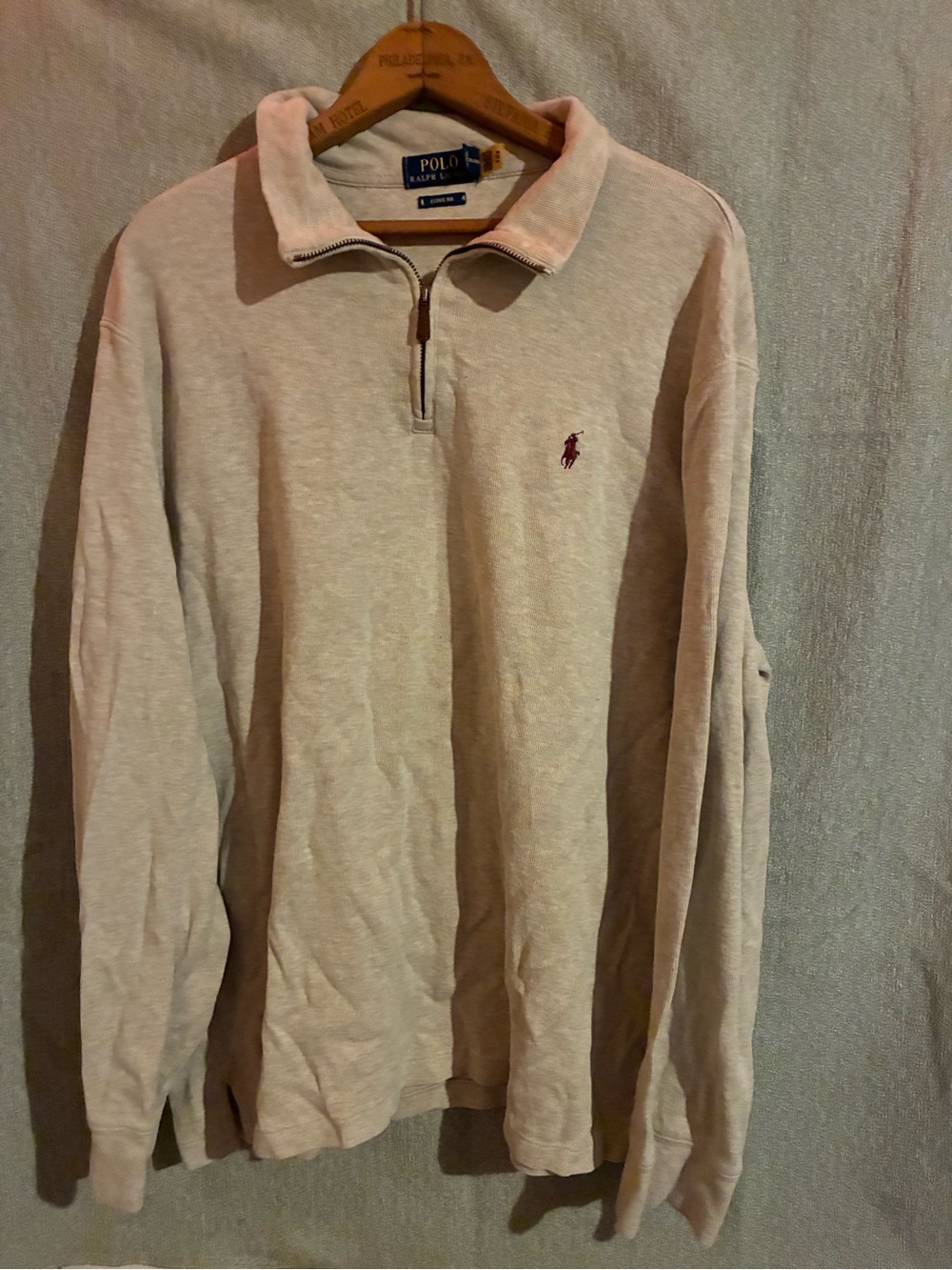 Polo Ralph Lauren Beige Half-Zip Pullover size XL